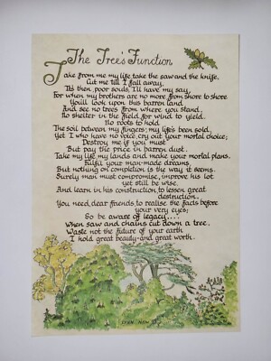 Vintage Druck Schatzkammer der Verse Gedichte Poesie - Die Funktion des Baumes