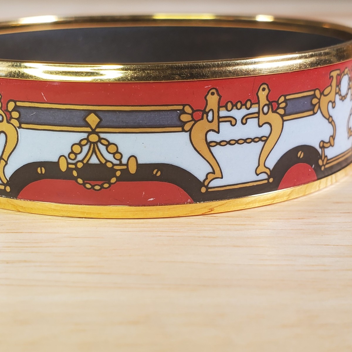 HERMES Émail Bangle ロゴ入り マルチカラー Hermes Multi Colour Enamel Bangle BIJOU ANCIENNE COLLECTION w
