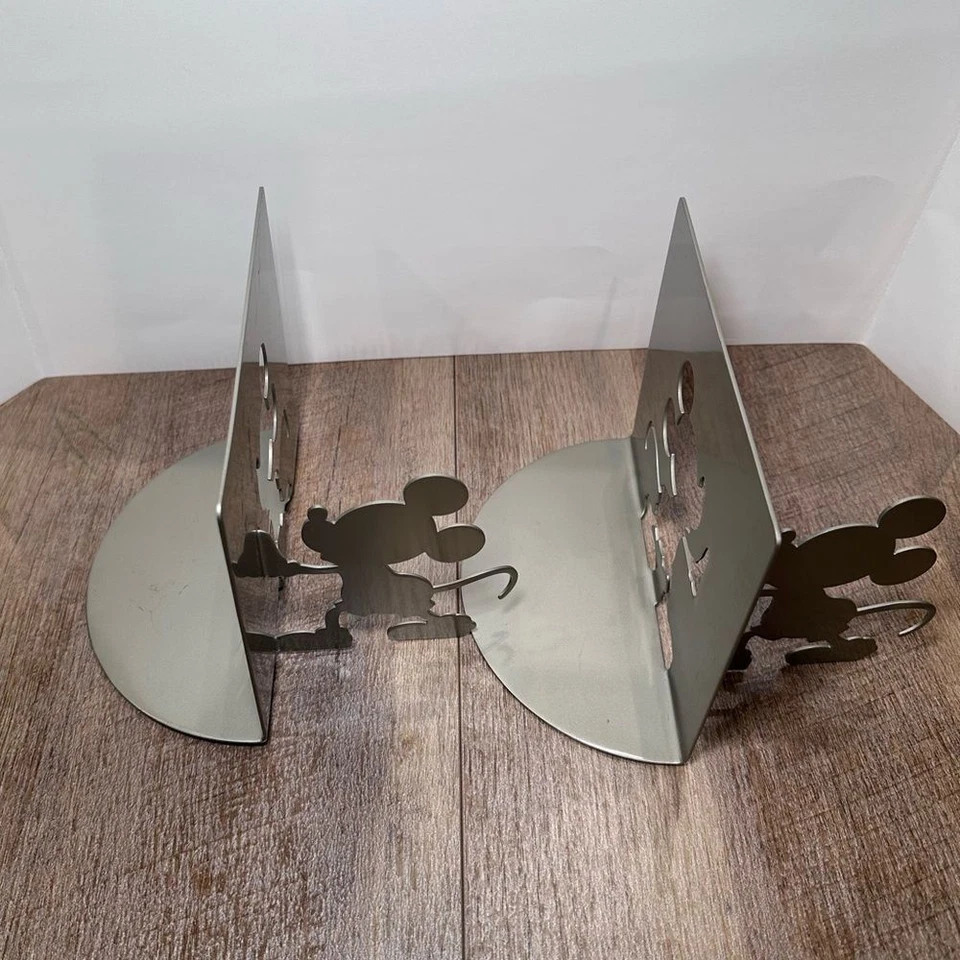 Juego de 2 sujetalibros grises silueta metálica Disney Mickey Mouse Foto 2 de 3