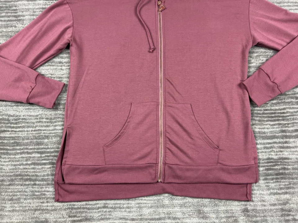 Sudadera con Capucha Cato Live Well Lounge Para Mujer Pequeña Rosa Cremallera Completa Mezcla de Poliéster Informal Foto 3 de 4
