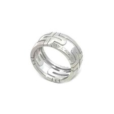 Bvlgari Parentesi Fascia/Anello Oro Bianco 18k Uomo Stile Incisione Misura 11,5