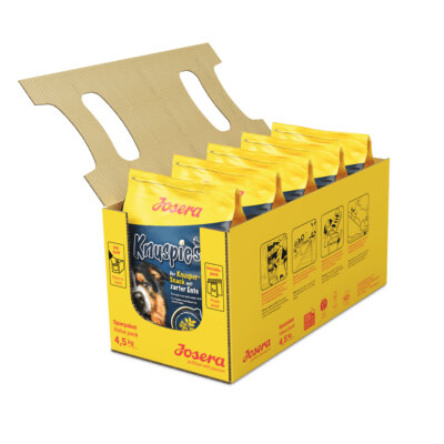 5 x 900 g Josera Knuspies mit Ente Hundesnack, Leckerli geringer Fettgehalt Hund