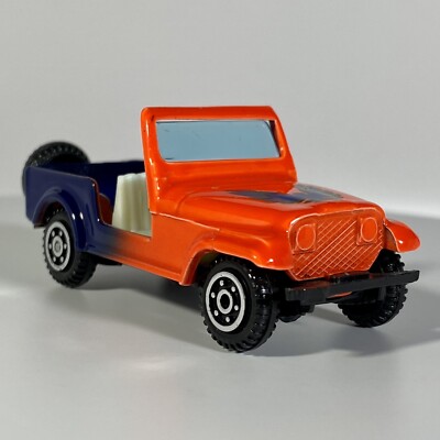 Yatming #1608 Jeep Convertible 1:64 Diecast Orange & Blue | eBay