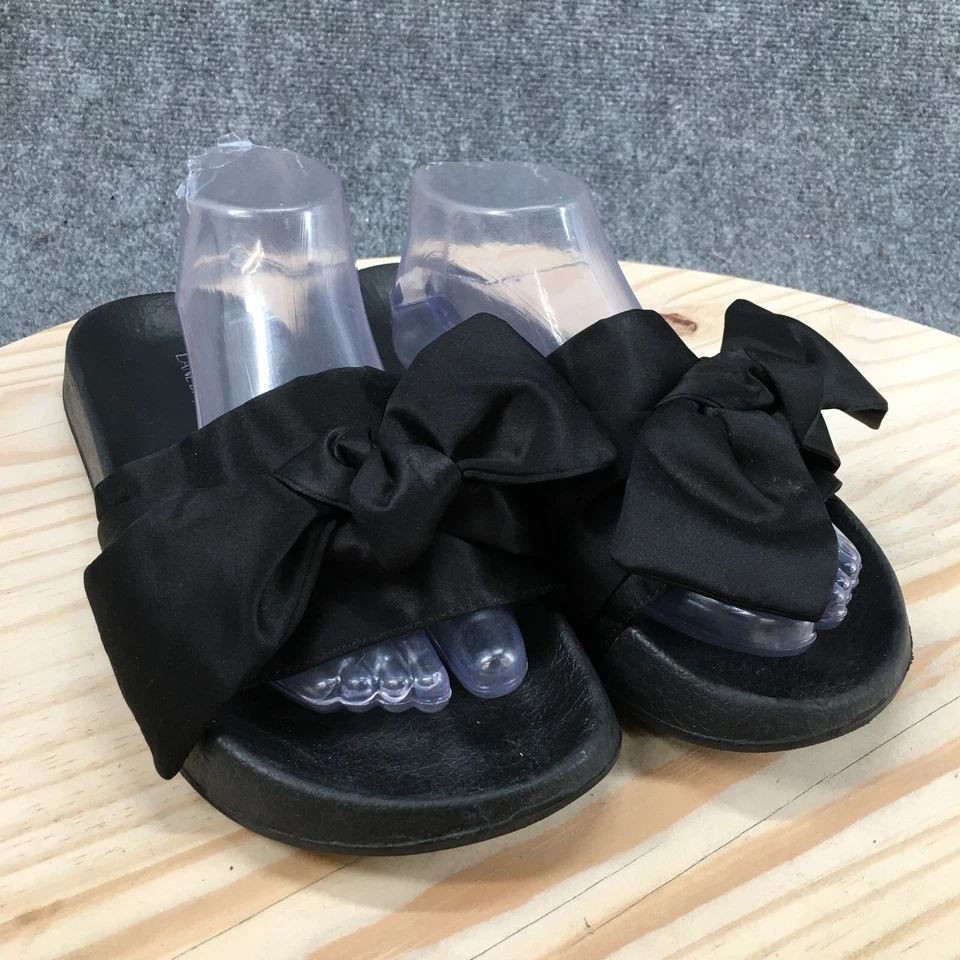 Sandalias Lane Bryant para mujer 42 deslizables negras punta abierta lazo cómodo Foto 3 de 4