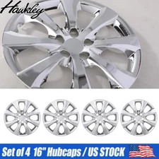 4 PCS Chrome 16" Wheel Covers Hubcaps Fit For 2009-2024 Toyota Corolla Snap On