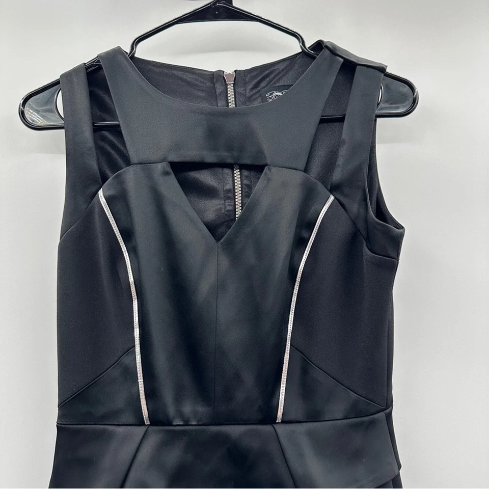 Mini Vestido Jax Negro Sin Mangas Corte Cóctel Noche Vaina Talla 4 Foto 2 de 4