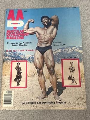 MUSCULAR DEVELOPMENT bodybuilding muscle magazine DAVE JOHNS 12-77