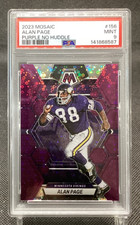 2023 Panini Mosaic Alan Page #156 Purple No Huddle /50 PSA 9 VIKINGS COLOR MATCH