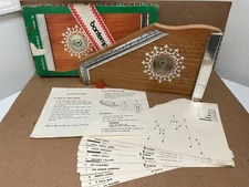 Bontempi Italian Zither Lap Charm Metal 16 String Harp with Song Sheets