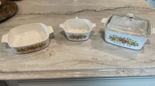 Vintage Corning Ware SPICE OF LIFE P-43-B, A-1-B, P-4-B w/lid Bundle