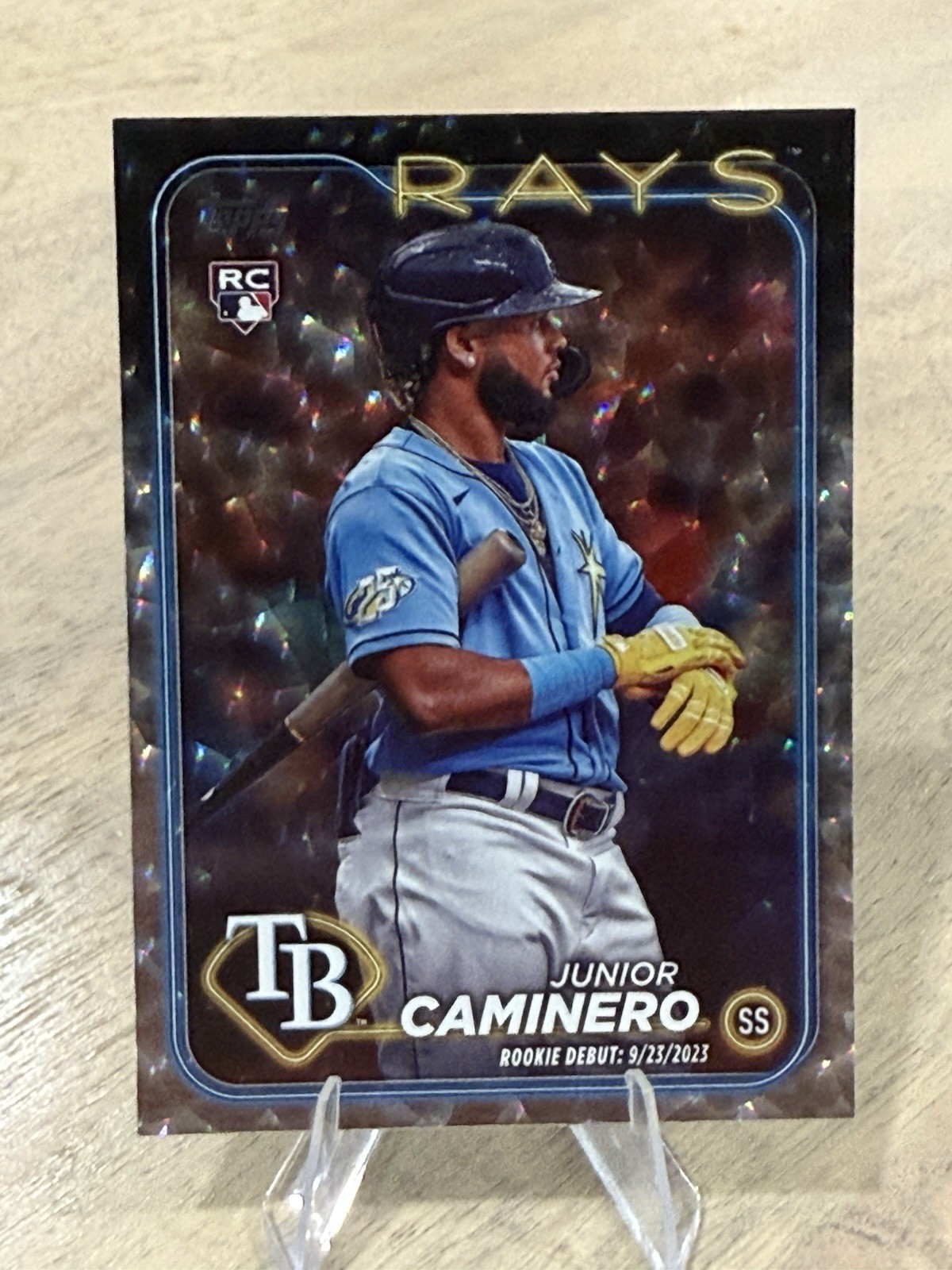2024 Topps Update Series Rookie Debut Junior Caminero #US223 Silver Crackle SP