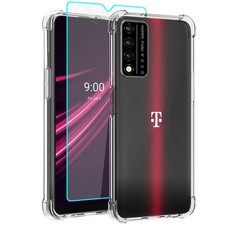 Revvl V 5G T-Mobile Case with Screen Protector, Shockproof Clear Silicone