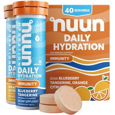 Nuun Immunity Electrolyte Tablets with Vitamin D, C, E, & A, Ginger, Elderberry