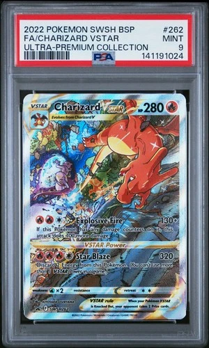 2022 POKEMON SWSH BLACK STAR PROMO #262 FULL ART/CHARIZARD VSTAR PSA 9