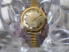 Vtg Timex Watch Mens Marlin 1972 Day Indicator 35 mm Gold Tone