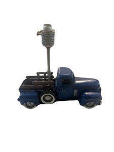 Pottery Barn Kids Classic Vintage Ford Style Metal Blue Pick Up Truck Table Lamp