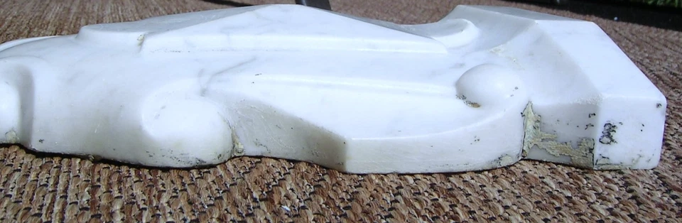 Antique Carved White Marble Keystone Architectural Salvage 7.5" X 10" - Image 3 of 4