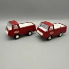 Vintage Tonka Red Pickup/delivery Truck 1970s Pressed Steel 4.5” Lot Of 2