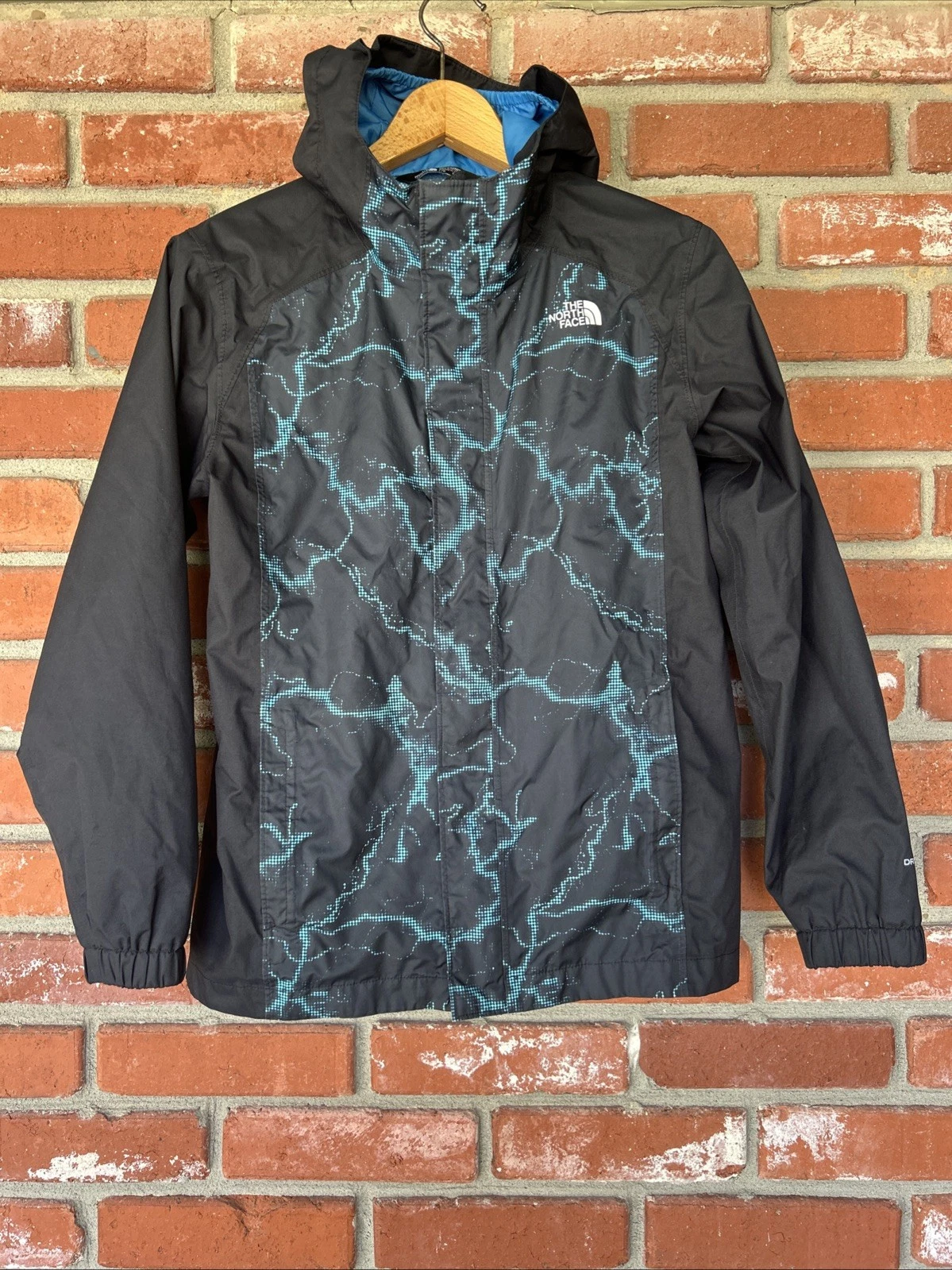 The North Face TNF Dryvent Rain Wind Boys Youth Hooded Full Zip Coat Jacket L