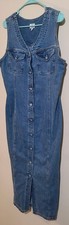 VTG 90s Calvin Klein Jeans Denim Button Up Casual Country Dress Women's 14