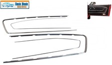 1964 - 1966 Mustang Deluxe Pony Door Panels 4 Pc Stainless Steel Molding Set 1964 - 1966 Mustang Deluxe Pony Door Panels 4 Pc Stainless Steel Molding Set
