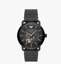 Emporio Armani AR6002Meccanico Automatikuhr für Herren mit schwarzem Zifferblatt