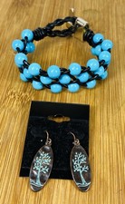 Set Of Turquoise Bracelets Bead And Earnings