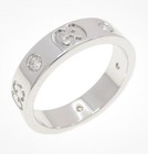 Gucci 18ct White Gold Diamond Icon Ring Size L