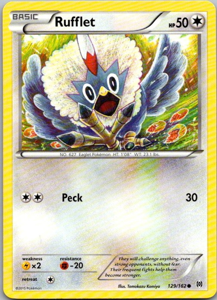 Rufflet Common Moderately Played BKT 129/162