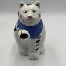 VTG 90s Cat Kitty Love Coco Dowley White Ceramic Tea Pot Cottage READ