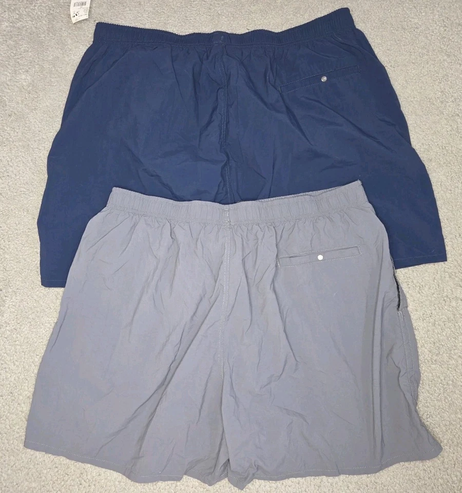 BIG DOGS Hombres 2X 2XL Bañador Pantalones Cortos Azul Cordón Bolsillos Malla Forrado 2 PARES Foto 2 de 4