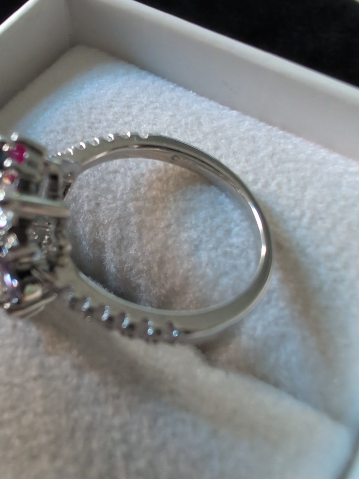 Sterling Size 6 Multi-stone Ring Topaz Ruby Ameth… - image 7