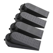 4-Pack Premium Door Stoppers with 2-in-1 Soft Rubber  Hard Plastic Design - ...