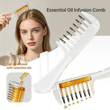 Portable Transparent Hair Root Comb Liquid Guide Applicator Scalp Massage Comb