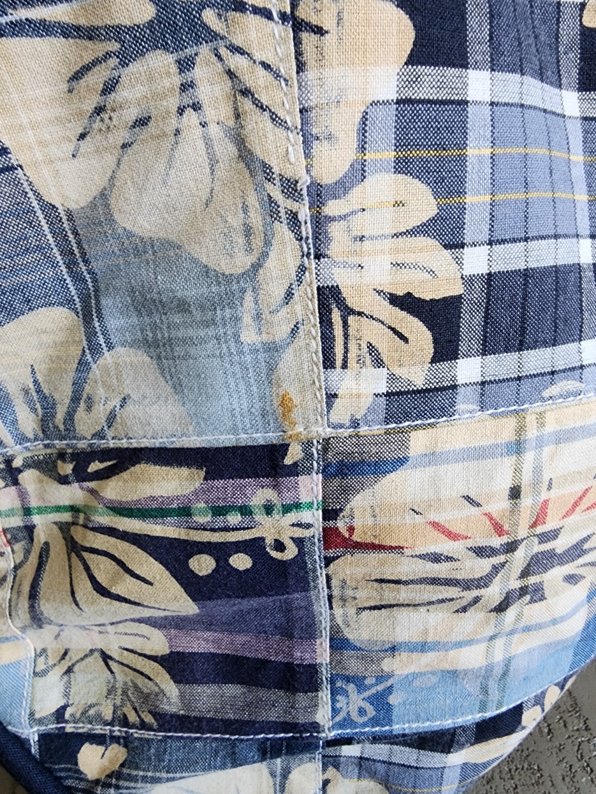 LL Bean Large Patchwork Madras Open Top Tote in B… - image 11