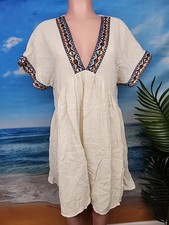 NWT CupShe Womens Sundress Beach Cover up Beige Dress Size Medium