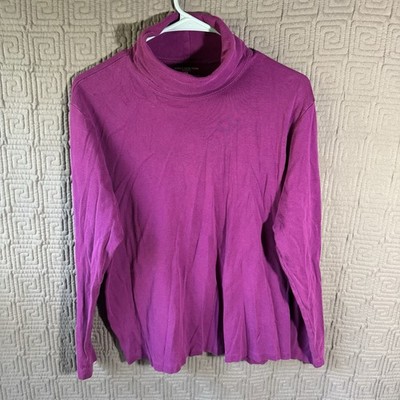 Jones New York Sport Shirt Women s 2x Purple Turtle Neck Long Sleeve