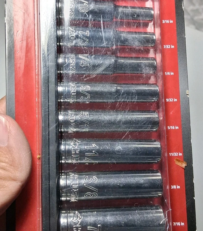 Husky 10 PC Deep Socket Set SAE 1/4" Drive 628 363 - Image 3 of 4