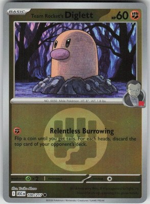 Team Rocket's Diglett (Energy Symbol Pattern) Reverse Holofoil [ASC - 100/217]