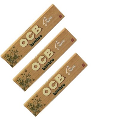 OCB Bamboo Rolling Papers King Slim 100mm Ultra Thin (3 Pack)