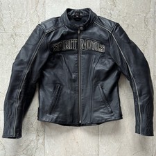 Polo Spirit Motors Damen Motorradjacke Lederjacke, Gr. M, schwarz