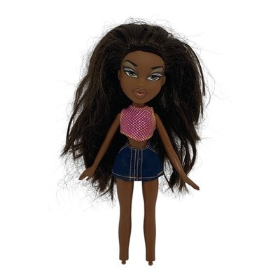   Bratz Doll Sasha 2001 No Shoes MGA Green Eyes Pink Shirt Blue Skirt EUC - M7