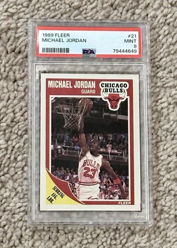 1989 Fleer Basketball Card #21 MICHAEL JORDAN PSA 9 Mint Chicago Bulls