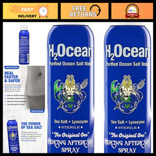 Saline Aftercare Spray for Piercings - 4oz Sea Salt Solution, Set of 2, Nipple,