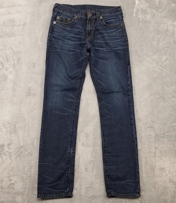 True Religion Geno Super T Jeans Mens 32x34 Dark Blue Relaxed Slim Straight