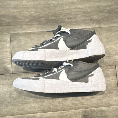 Nike Blazer Sacai Mid Gray White Suede Men's Athletic Sneakers
