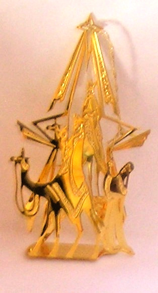 VINTAGE 1988 DANBURY MINT 23K WE THREE KINGS Christmas ORNAMENT