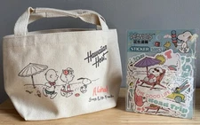 Peanuts Snoopy Combo:  Small  Aloha-“Hawaiian Host” Tote Bag & 50 Pcs Stickers