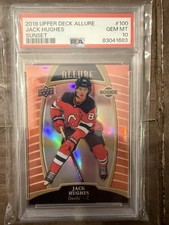 2019-20 Upper Deck Allure Jack Hughes Sunset Rookie #100 PSA 10