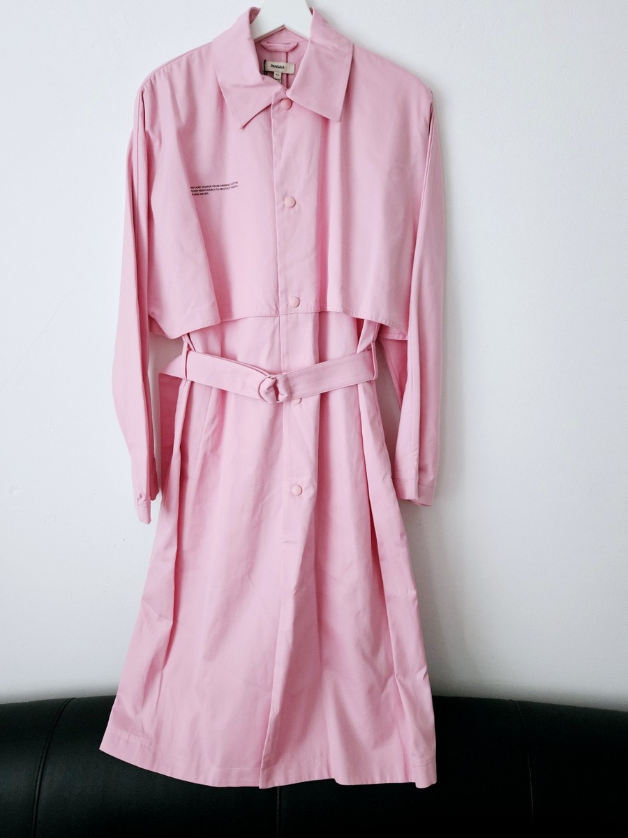 Pangaia Organic Cotton Pink Trench Oversized Coat Extra Small